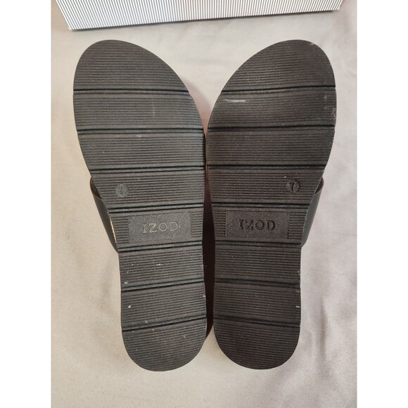 Women's IZOD Alyssa Strap Slide Sandals Black 7 - Picture 4 of 5
